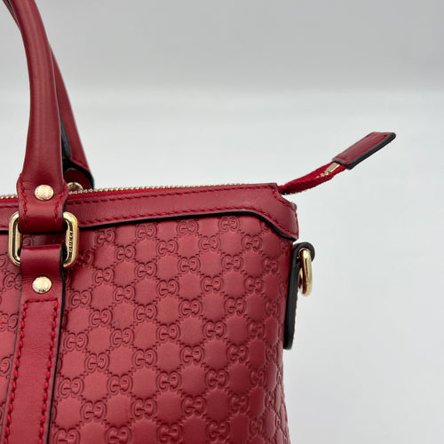 Guccissima Red Top Handle Bag in Calfskin, Gold hardware