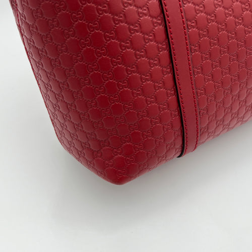 Guccissima Red Top Handle Bag in Calfskin, Gold hardware