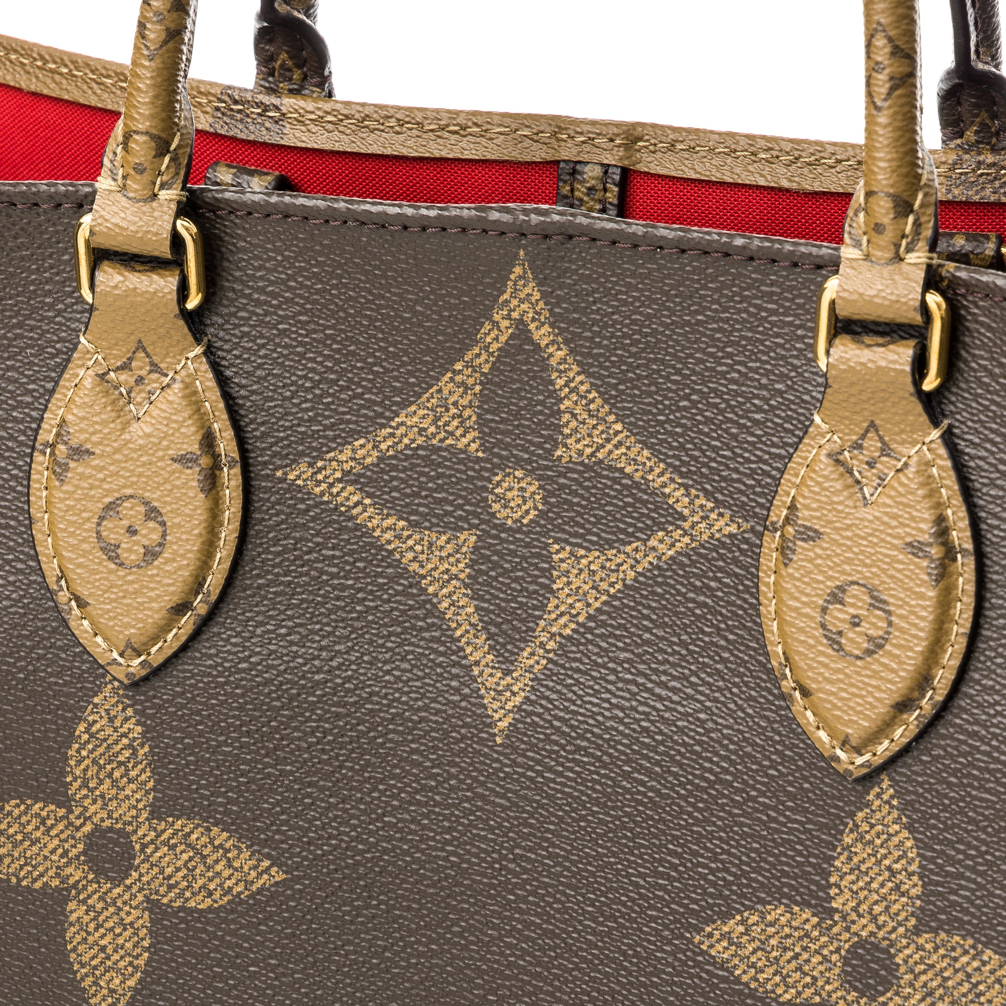 Louis Vuitton OnTheGo GM Brown Tote Bag in Monogram Coated Canvas Gold hardware Singapore