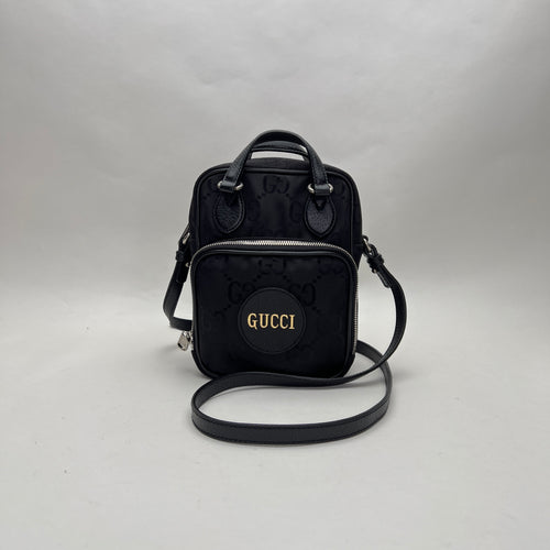 OFF THE GRID Black Crossbody Bag in Nylon, Silver hardware