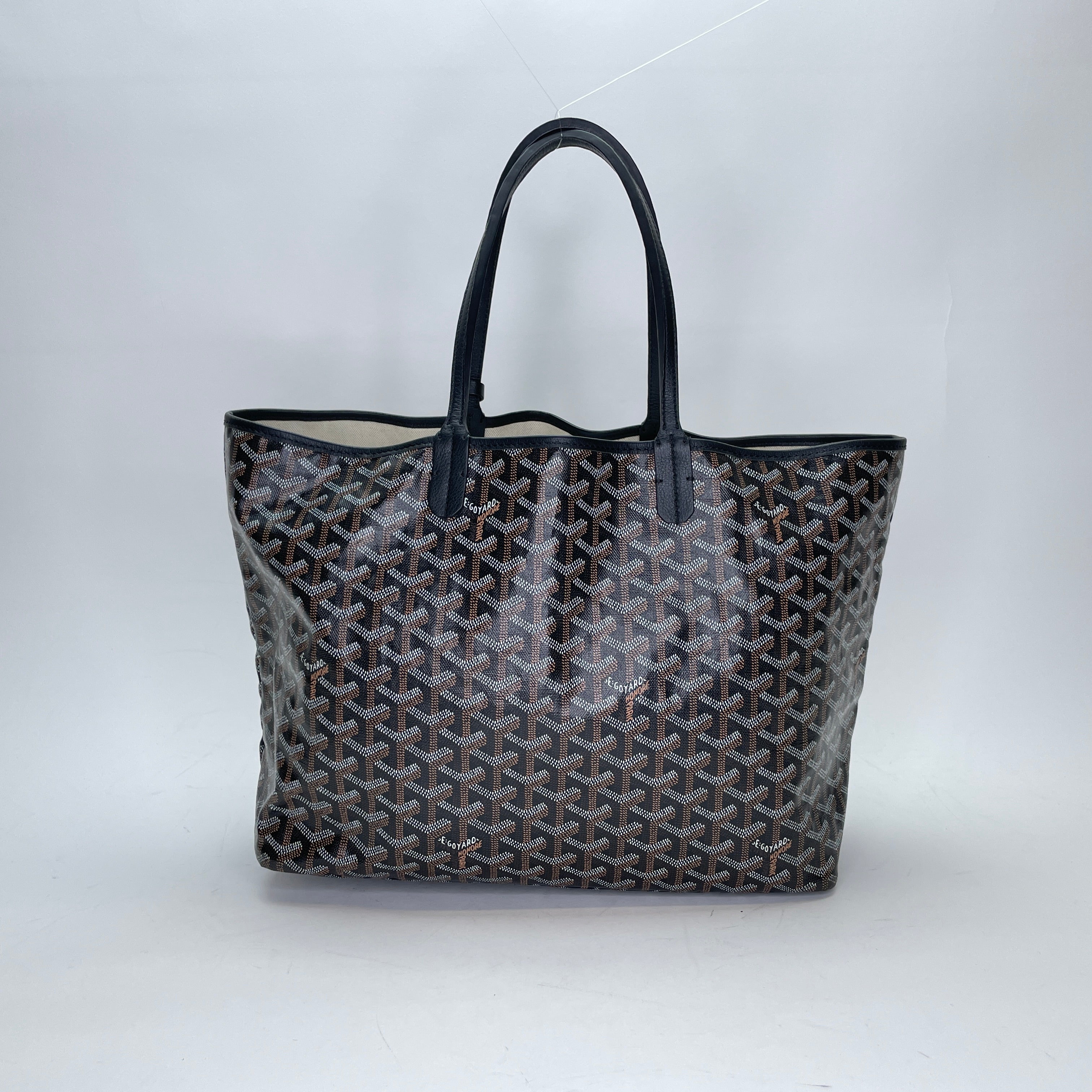 Goyard Saint Louis PM Black Tote Bag in Coated Canvas Silver hardware Singapore