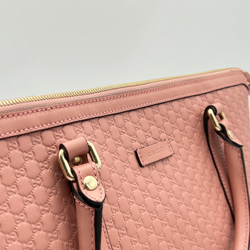 Guccissima Top Handle Bag Pink Top Handle Bag in Calfskin, Gold hardware