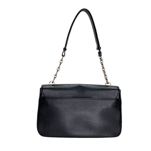 Cross Body Flap bag Black Crossbody Bag in Calfskin, Silver hardware