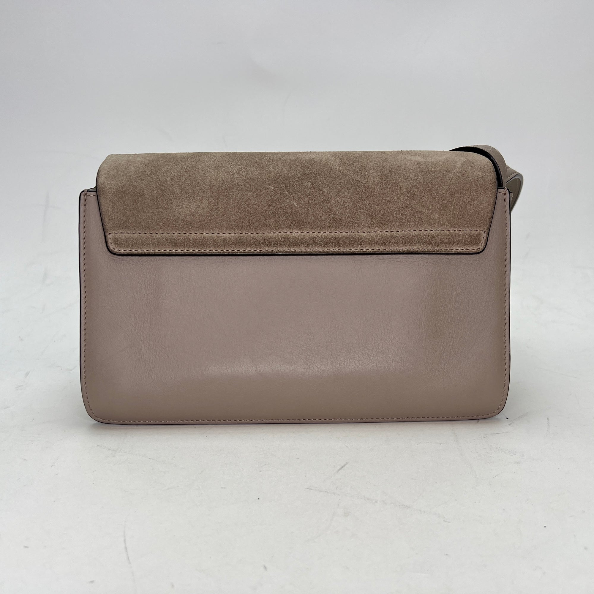 Faye Small Grey Shoulder Bag in Calfskin, Light Gold hardware