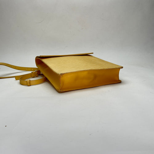 Ramatuelle Yellow Shoulder Bag in Epi Leather, Gold hardware