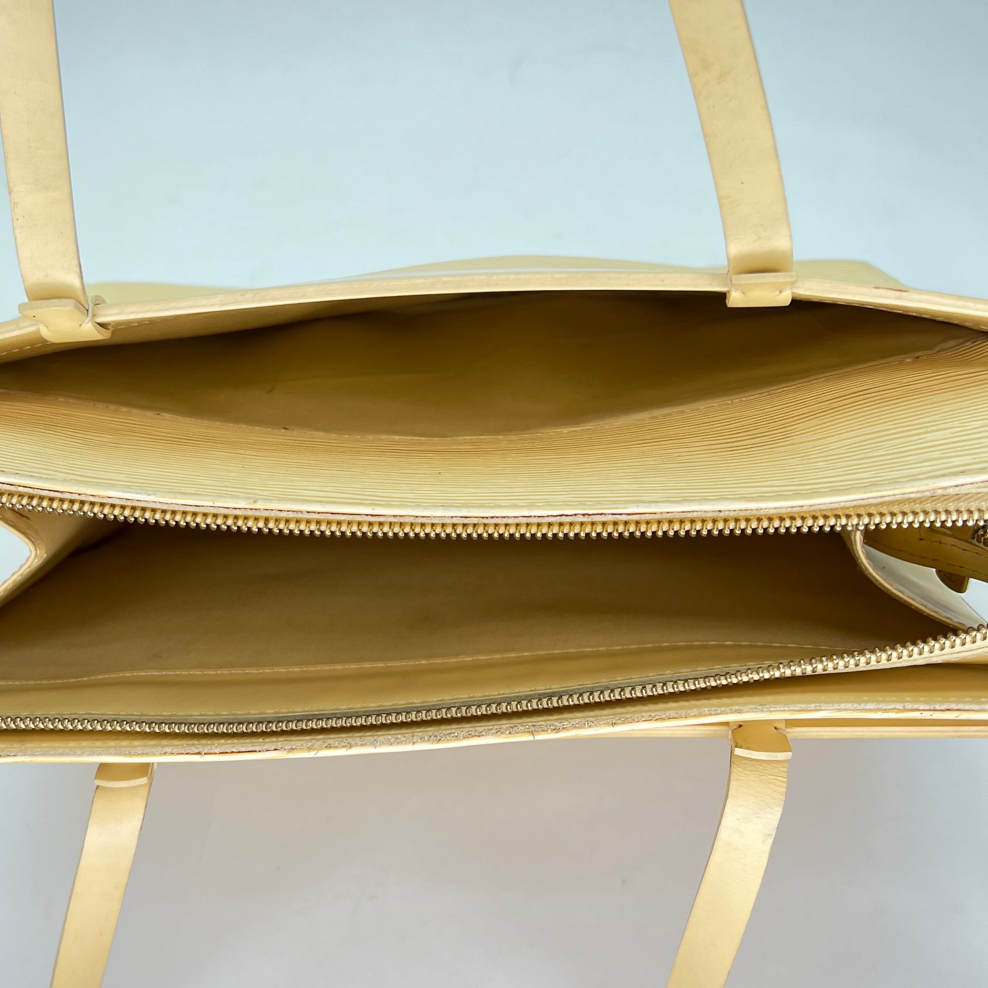 Croisette PM Yellow Top Handle Bag in Epi Leather, Gold hardware