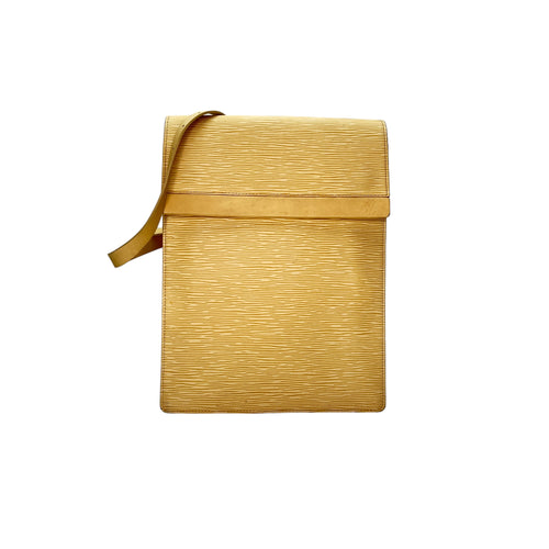 Ramatuelle Yellow Shoulder Bag in Epi Leather, Gold hardware