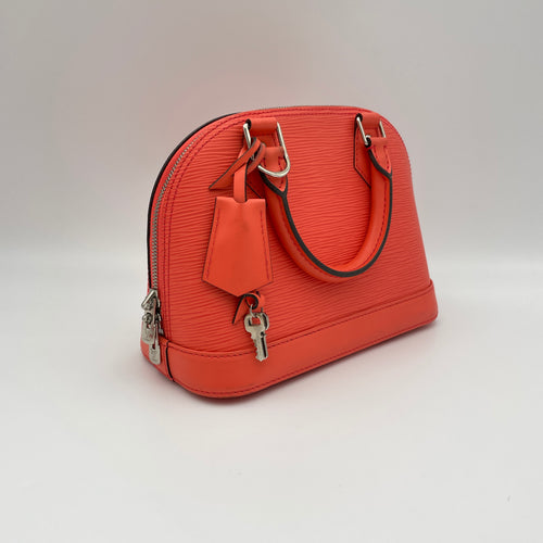 Alma BB Top handle bag in Epi leather, Silver Hardware