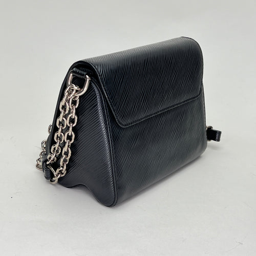 Twist PM Black Crossbody Bag in Epi Leather, Silver hardware