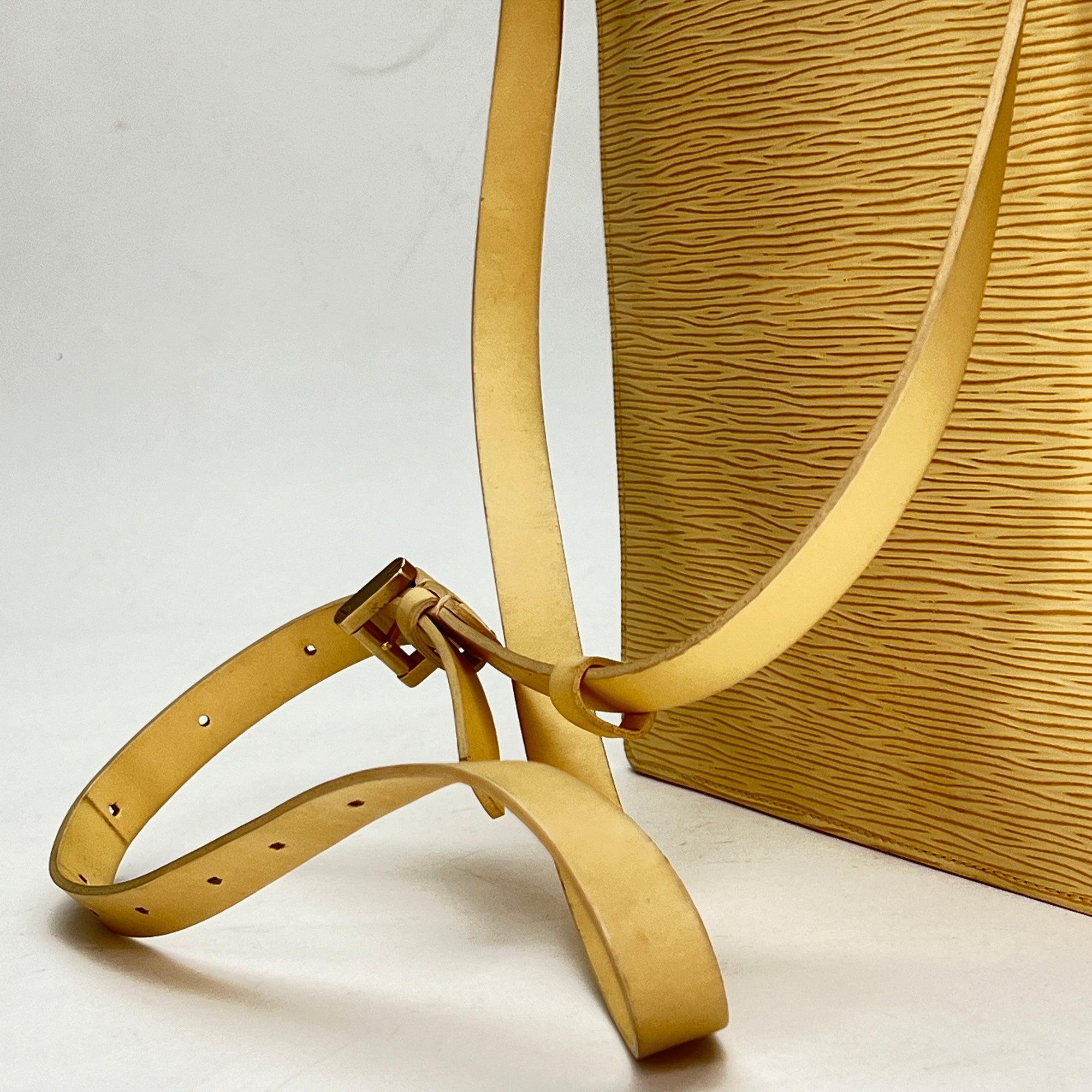 Ramatuelle Yellow Shoulder Bag in Epi Leather, Gold hardware