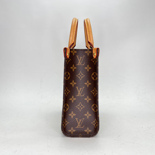 Sac Plat BB Top handle bag in Monogram coated canvas, Gold Hardware