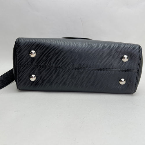 Grenelle PM Black Top Handle Bag in Epi Leather, Silver hardware