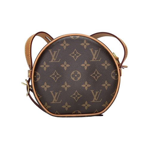 Boite a Chapeau Souple PM Brown Crossbody Bag in Monogram Coated Canvas, Gold hardware