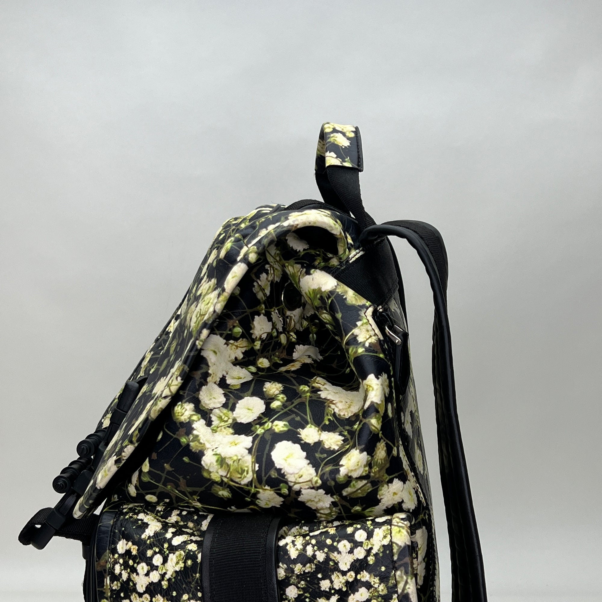 Floral Obsedia Multi-colour Backpack in Calfskin, Silver hardware