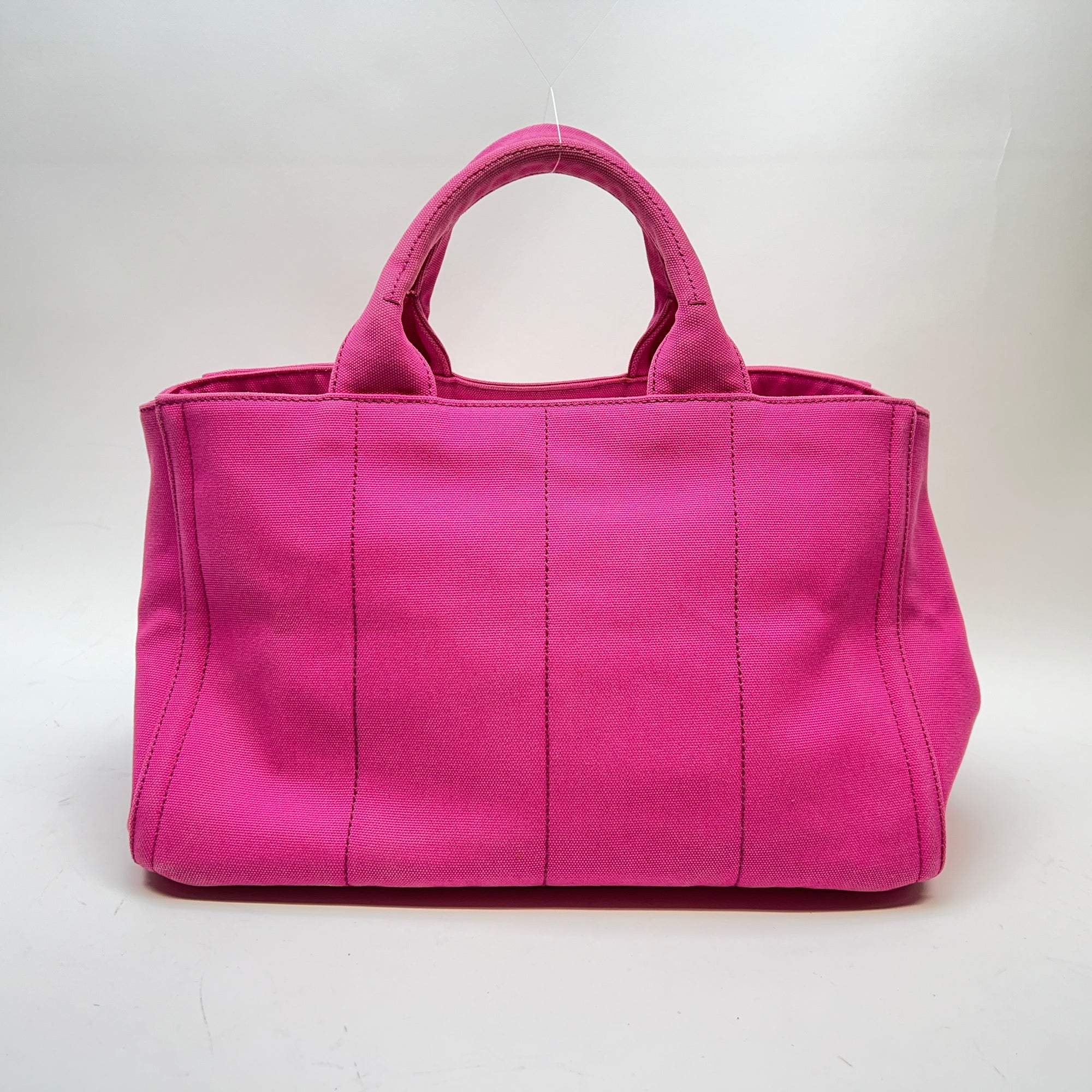 Canapa Pink Top Handle Bag in Canvas, Gold hardware