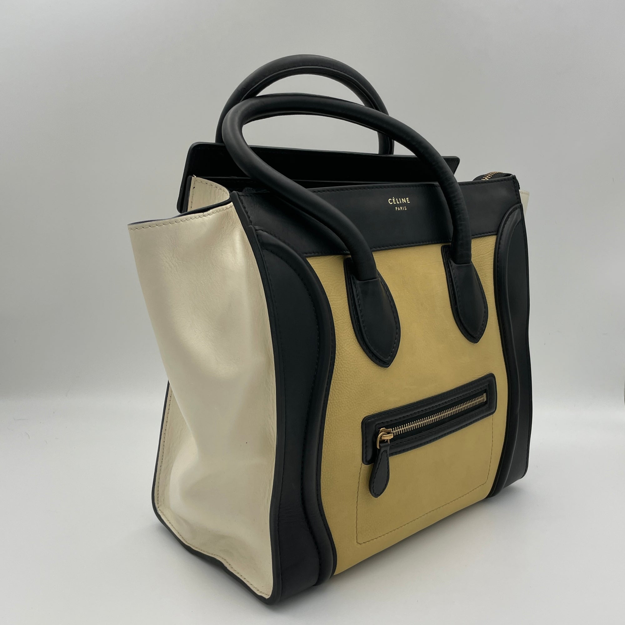 Luggage Top handle bag in Calfskin, Gold Hardware