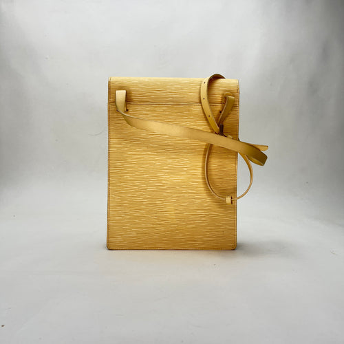 Ramatuelle Yellow Shoulder Bag in Epi Leather, Gold hardware