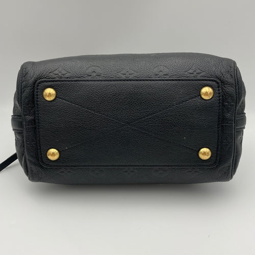 Speedy 25 Black Top Handle Bag in Monogram Empreinte Leather, Gold hardware