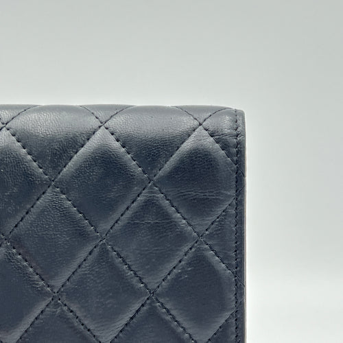 CC Quilted Wallet Black Wallet in Lambskin, Silver hardware