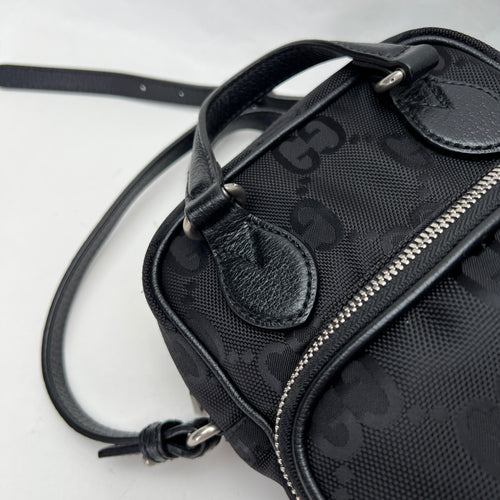 OFF THE GRID Black Crossbody Bag in Nylon, Silver hardware