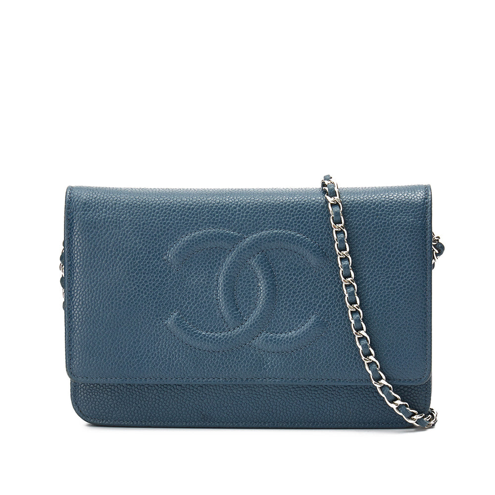 Chanel blue wallet deals