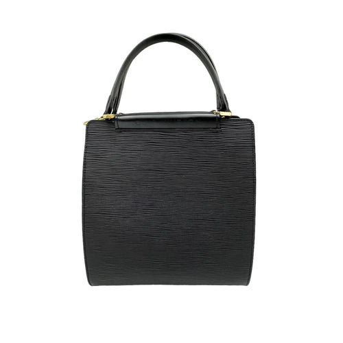 Figari PM Black Top Handle Bag in Epi Leather, Gold hardware