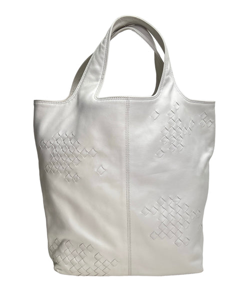 Regent White Tote Bag in Lambskin, Gunmetal hardware