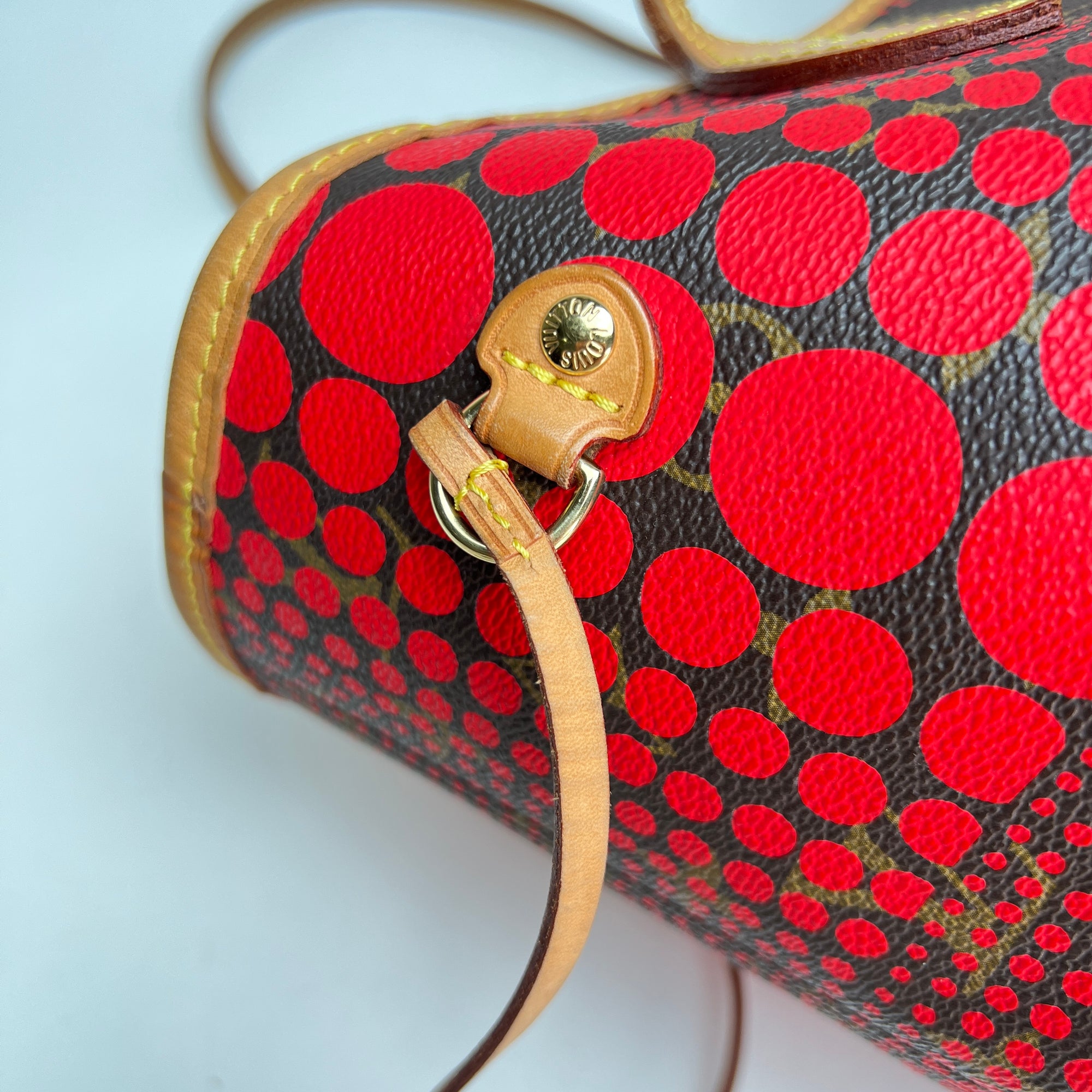 Neverfull x Yayoi Kusama MM Brown Tote Bag in Monogram Coated Canvas, Gold hardware