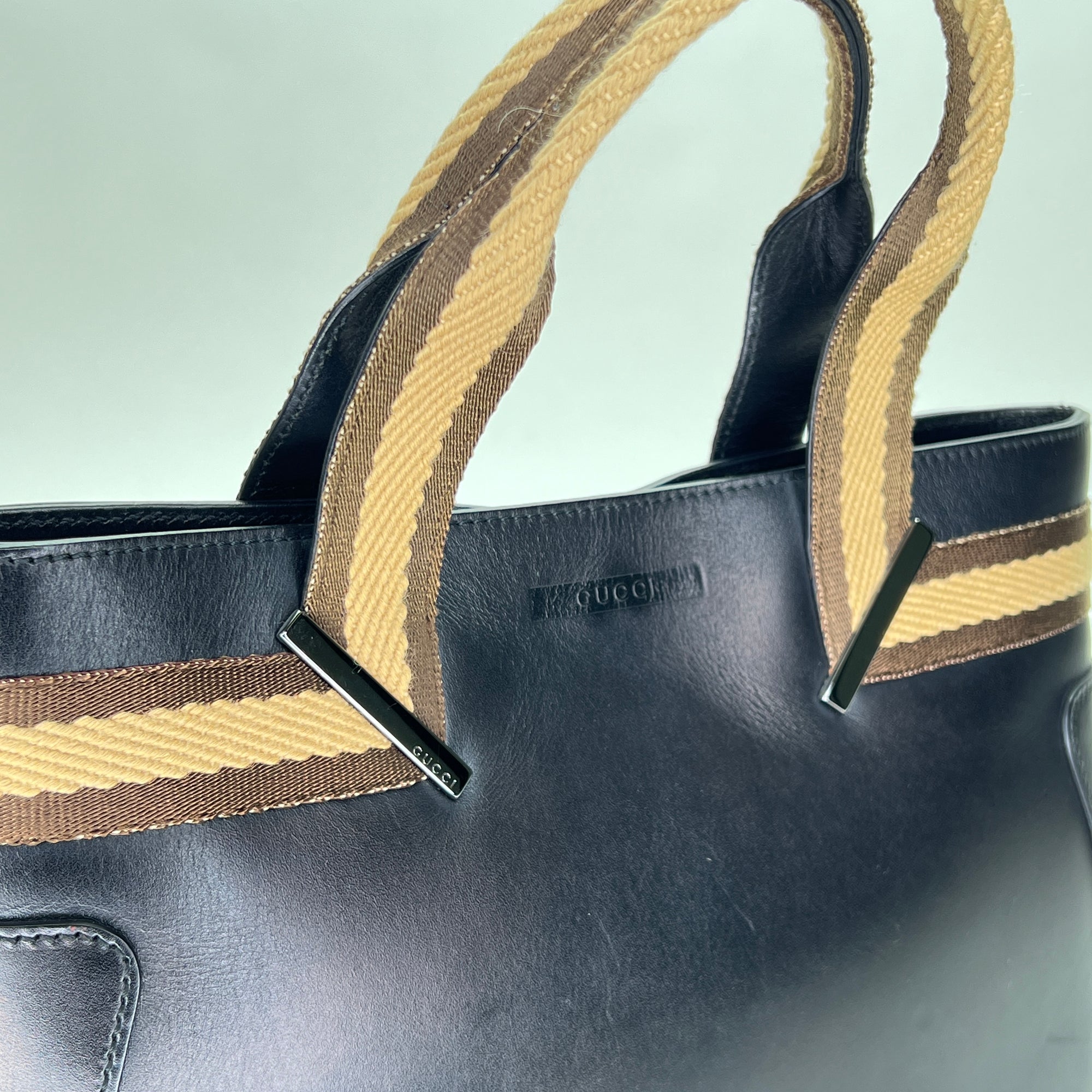 Sherry Black Tote Bag in Calfskin, Silver hardware