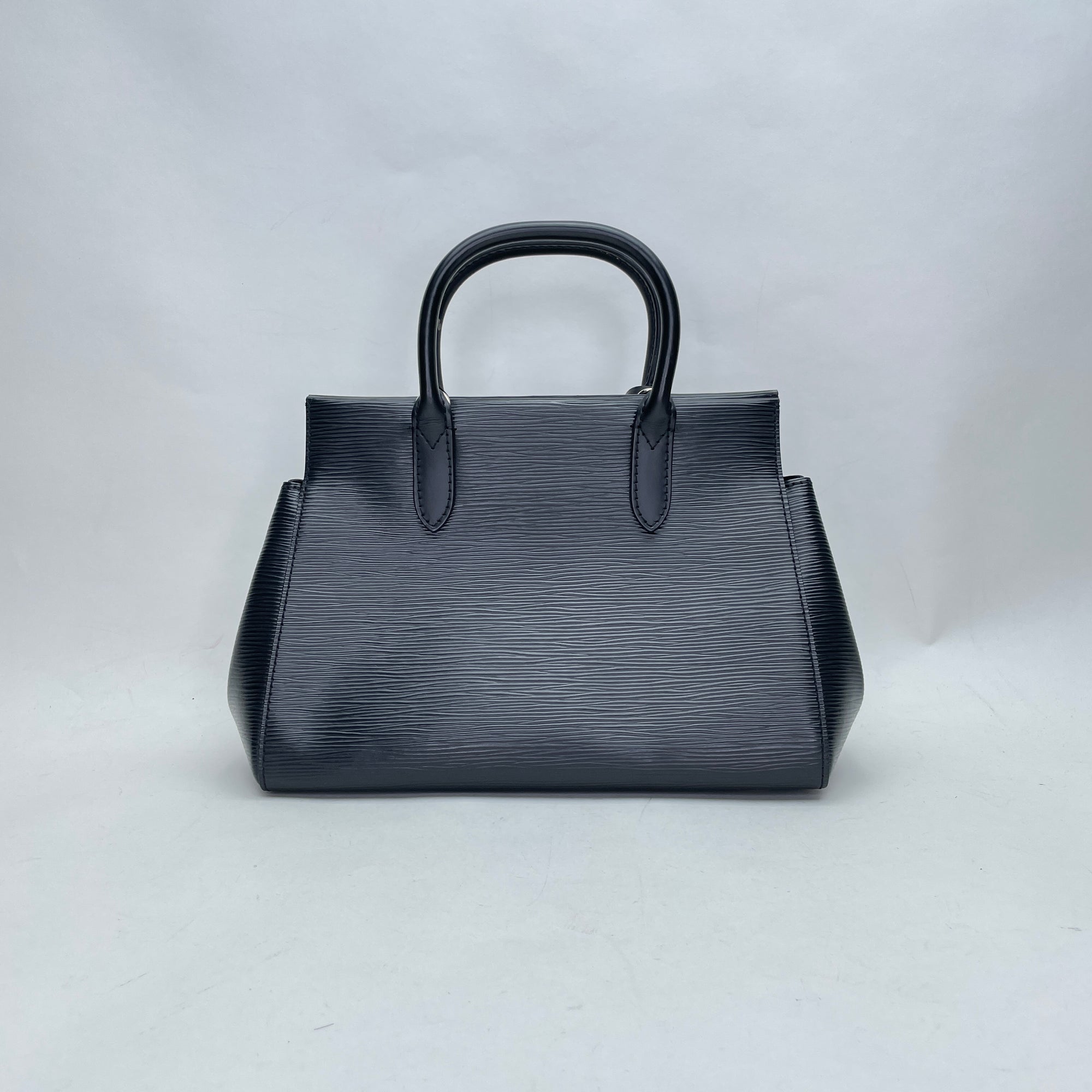 Marly BB Black Top Handle Bag in Epi Leather, Silver hardware