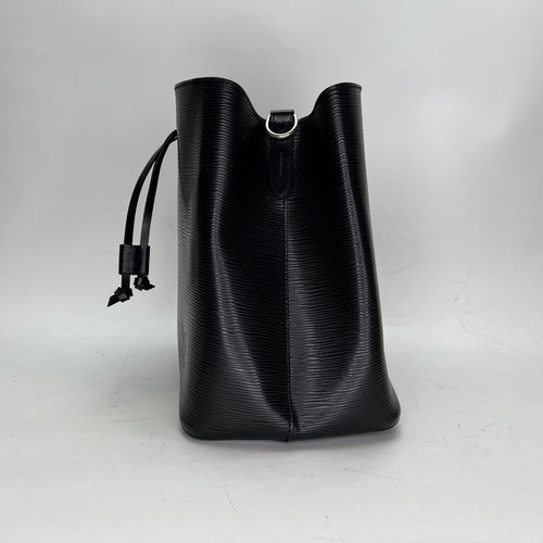 NeoNoe MM Black Bucket Bag in Epi Leather, Silver hardware