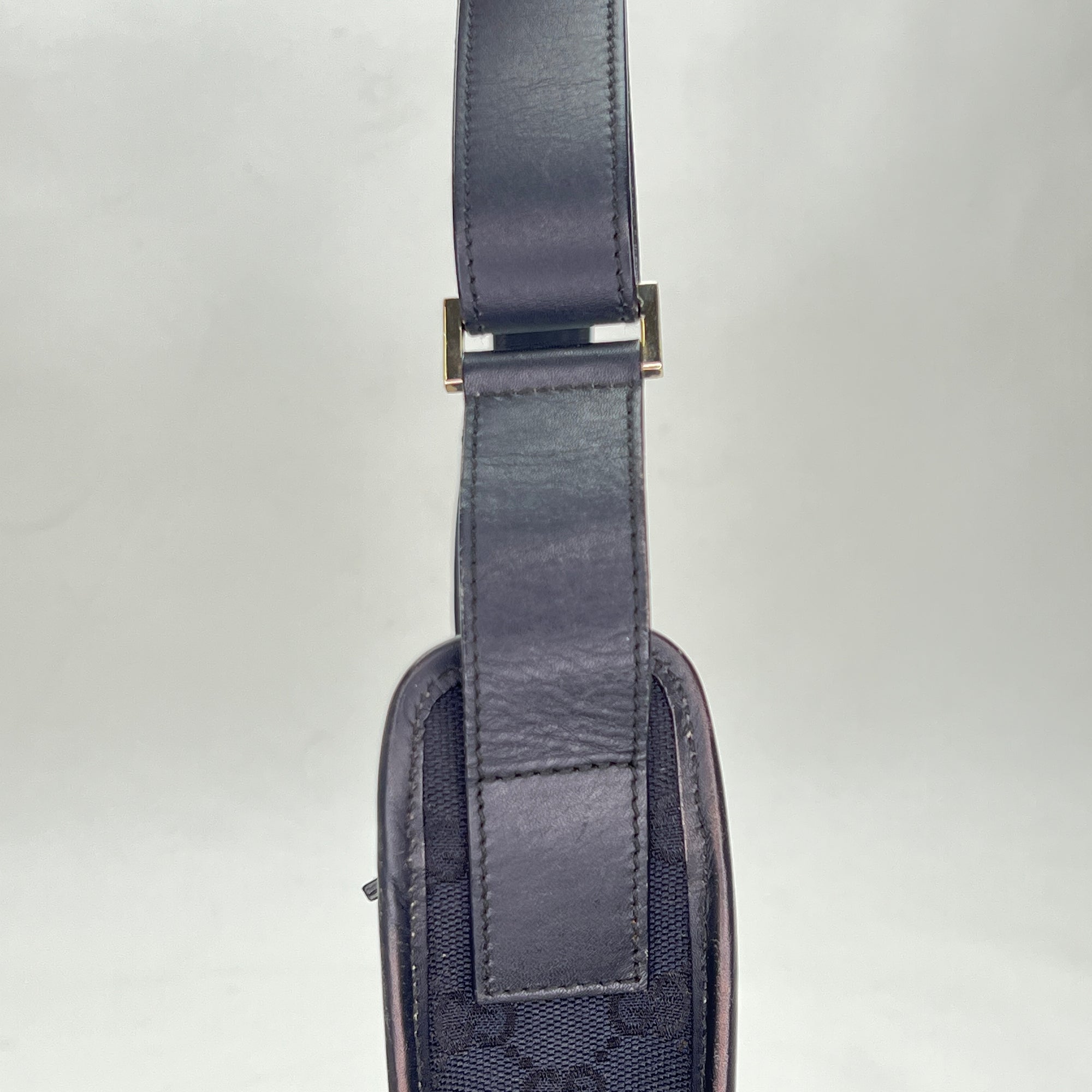 GG Navy Shoulder Bag in Canvas, Silver hardware