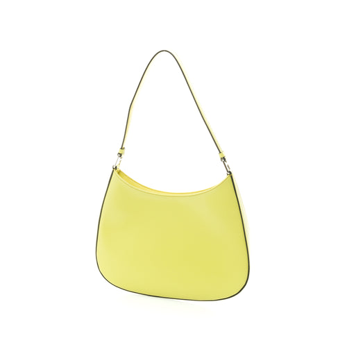 Cleo Classic Yellow Shoulder Bag in Calfskin, Silver hardware