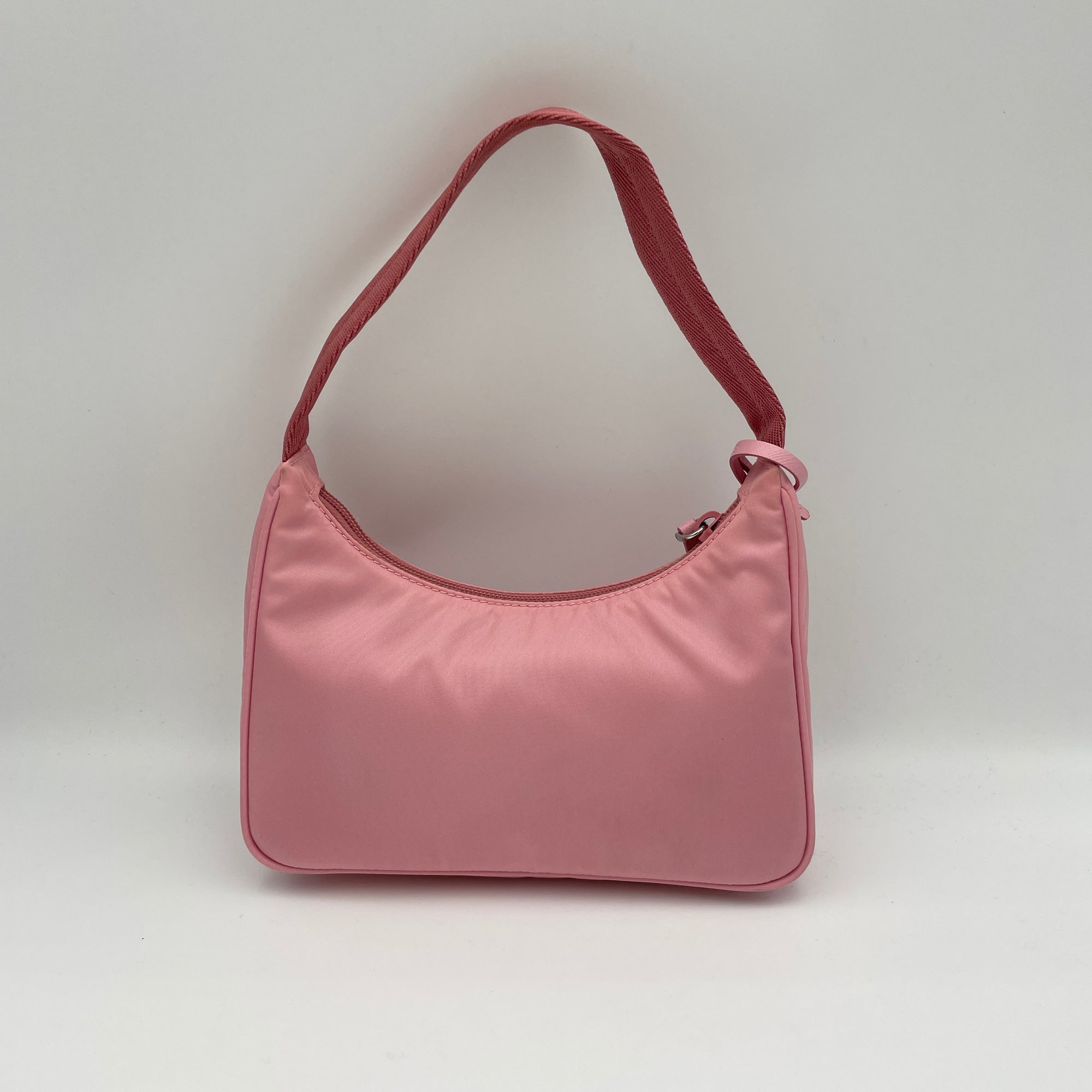 Re-Edition 2000 Pink Shoulder Bag in Re-Nylon, Silver hardware