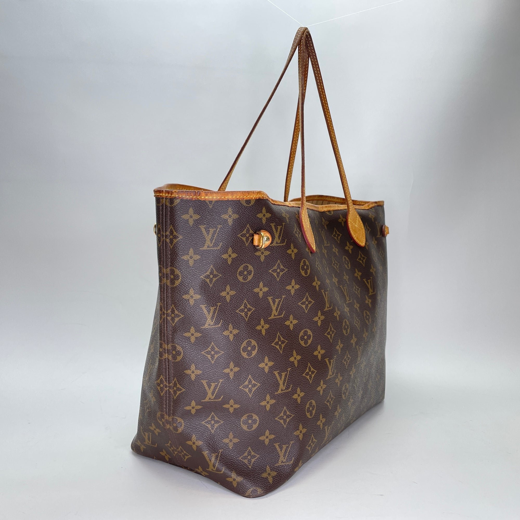 Neverfull GM Brown Tote Bag in Monogram Coated Canvas, Gold hardware