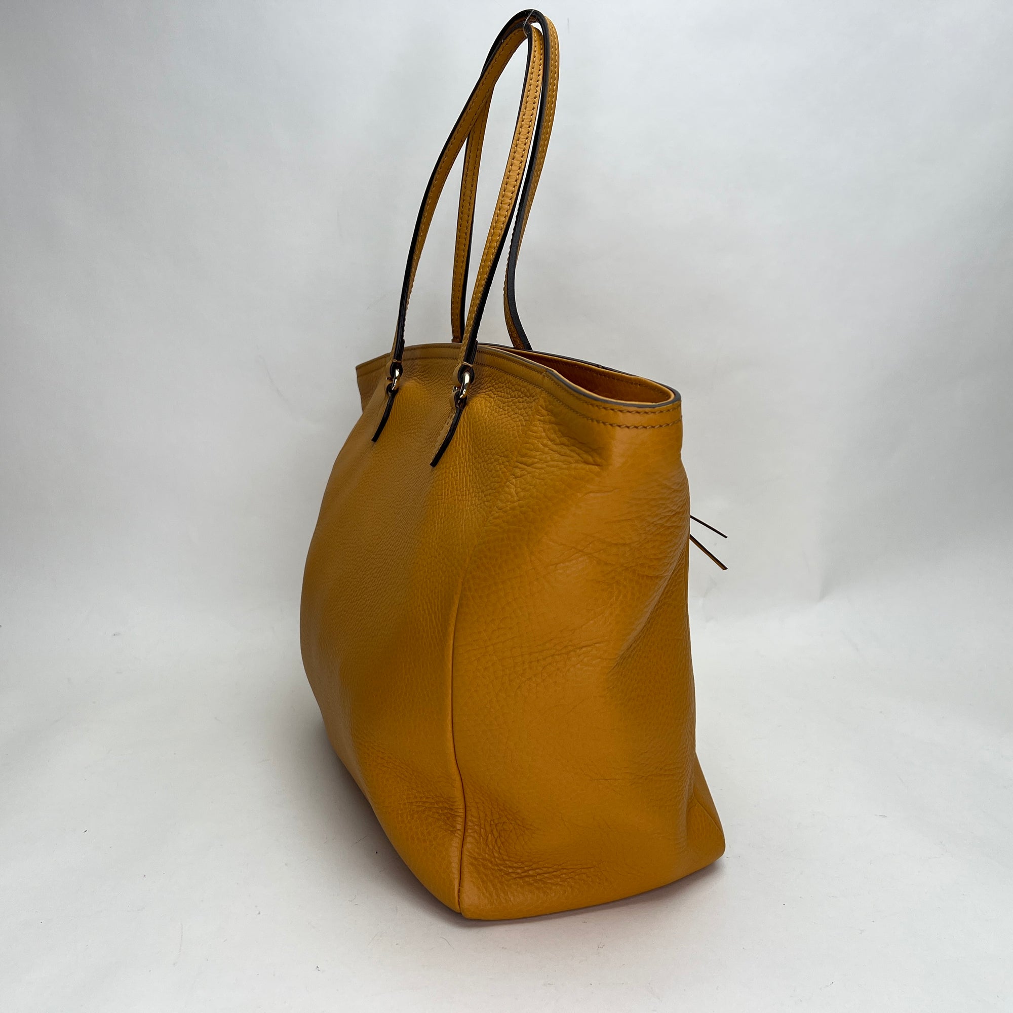 Bree Original Yellow Tote Bag in Calfskin, Light Gold hardware