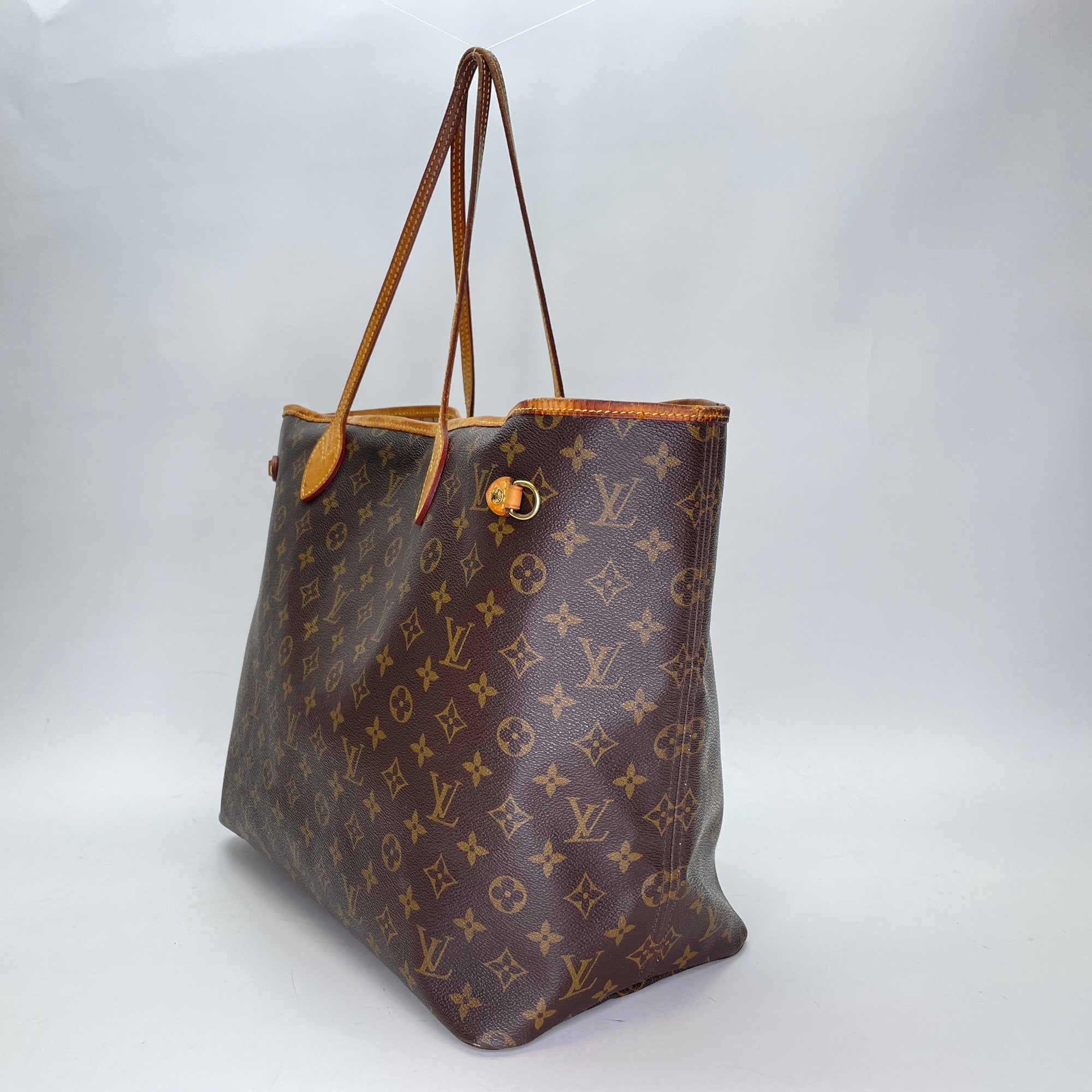 Neverfull GM Brown Tote Bag in Monogram Coated Canvas, Gold hardware