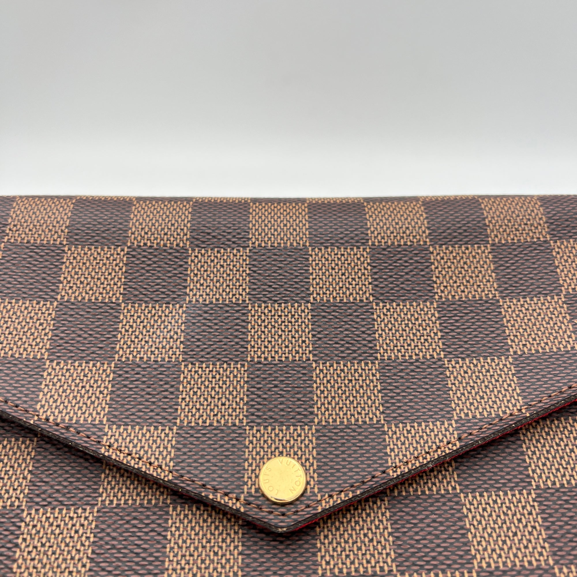 Felicie Brown Wallet on Chain in Coated Canvas, Gold hardware