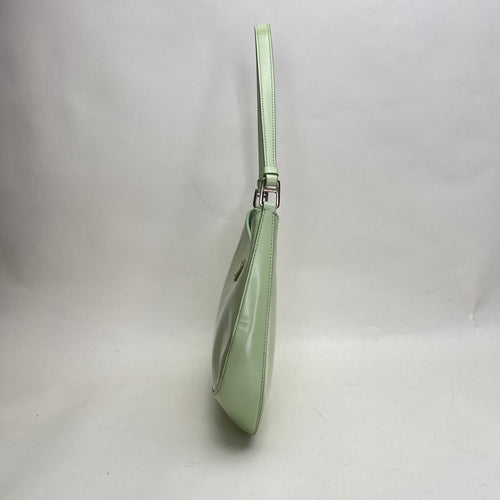 Cleo Green Shoulder Bag in Calfskin, Silver hardware