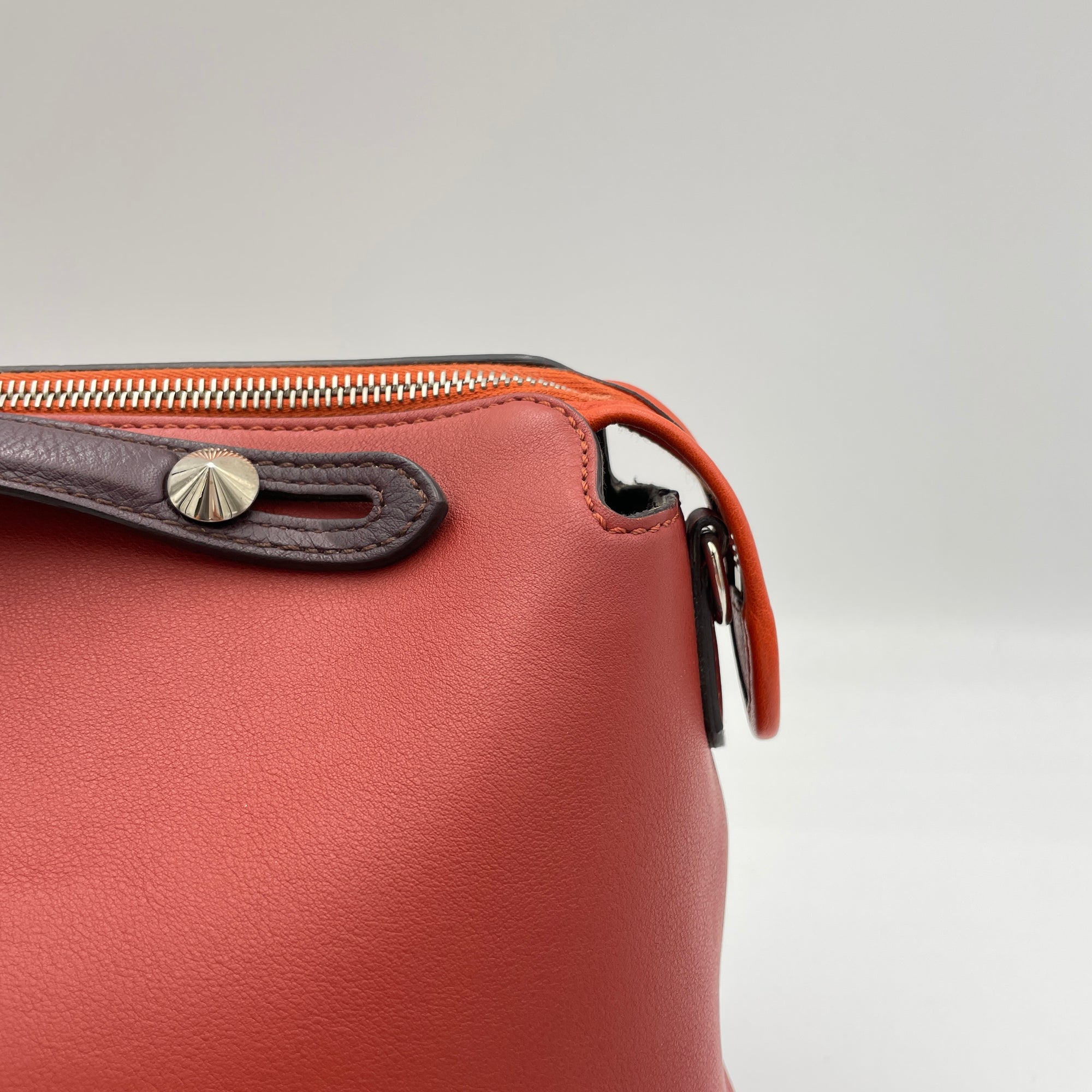 By The Way Large Red Top Handle Bag in Calfskin, Silver hardware