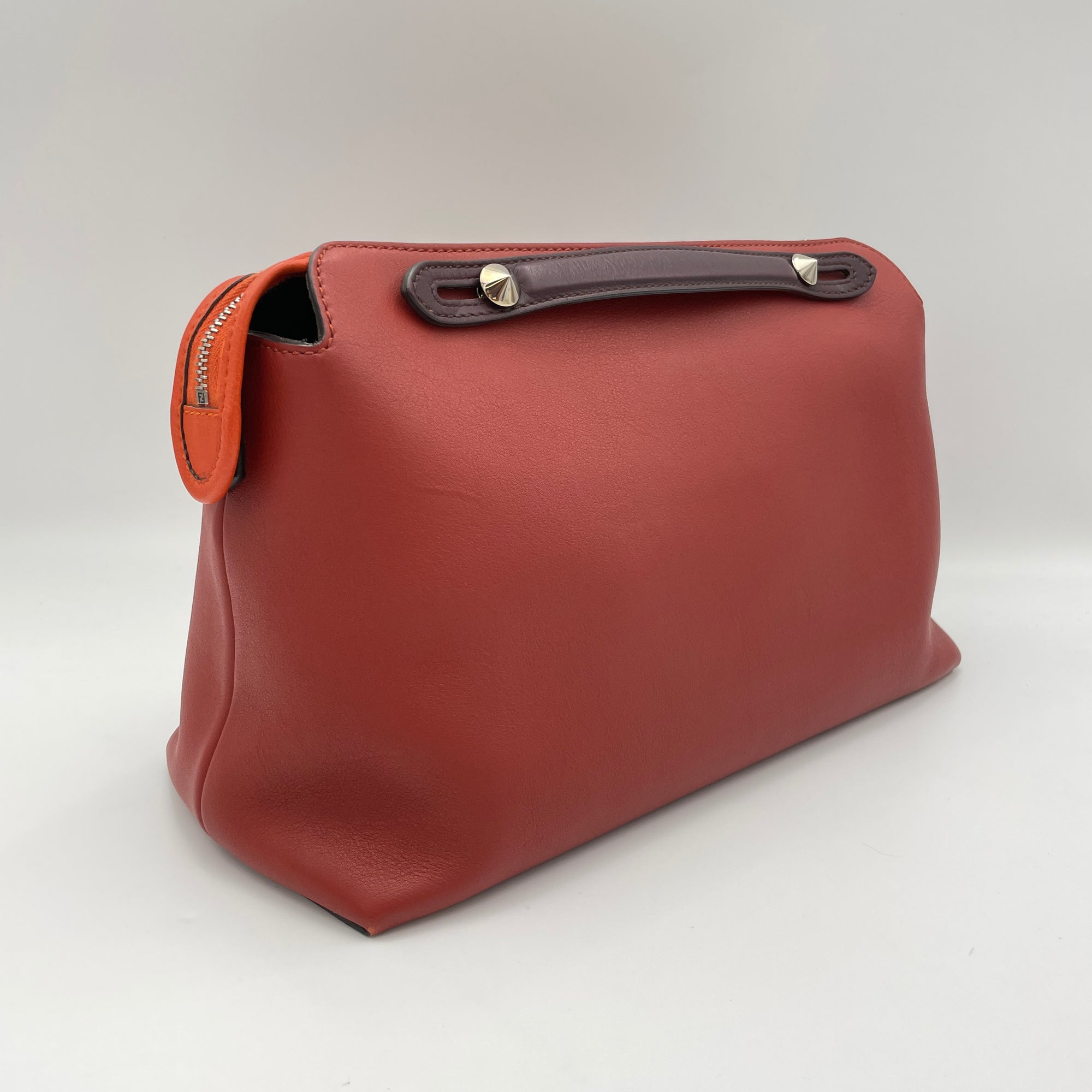 By The Way Large Red Top Handle Bag in Calfskin, Silver hardware