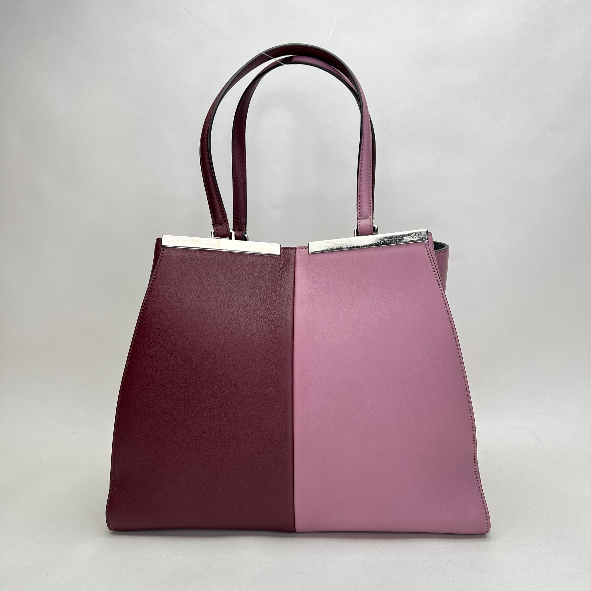 2Jours Medium Purple Top Handle Bag in Calfskin, Silver hardware