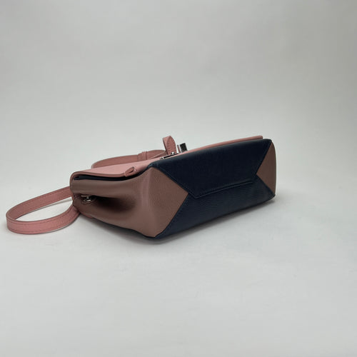 LockMe Tender Pink Shoulder Bag in Calfskin, Silver hardware