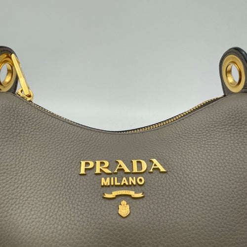 Logo Crossbody bag in Calfskin, Gold Hardware