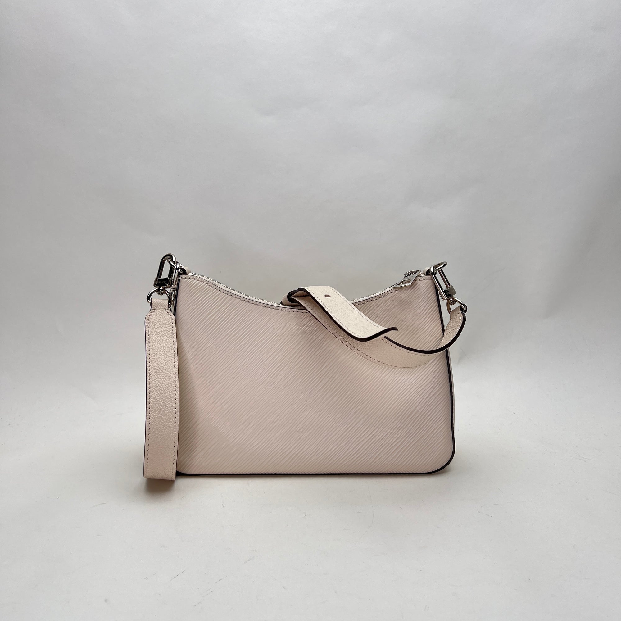 Marelle Shoulder Bag White Shoulder Bag in Epi Leather, Silver hardware