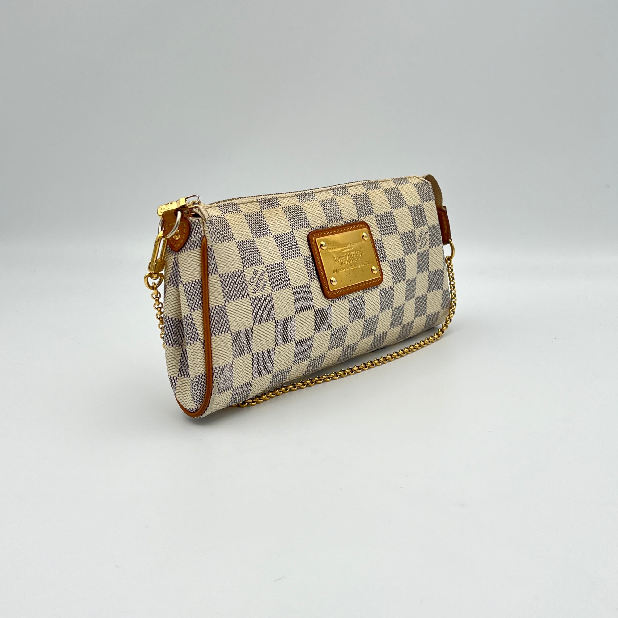 Eva Brown Shoulder Bag in Coated Canvas, Gold hardware