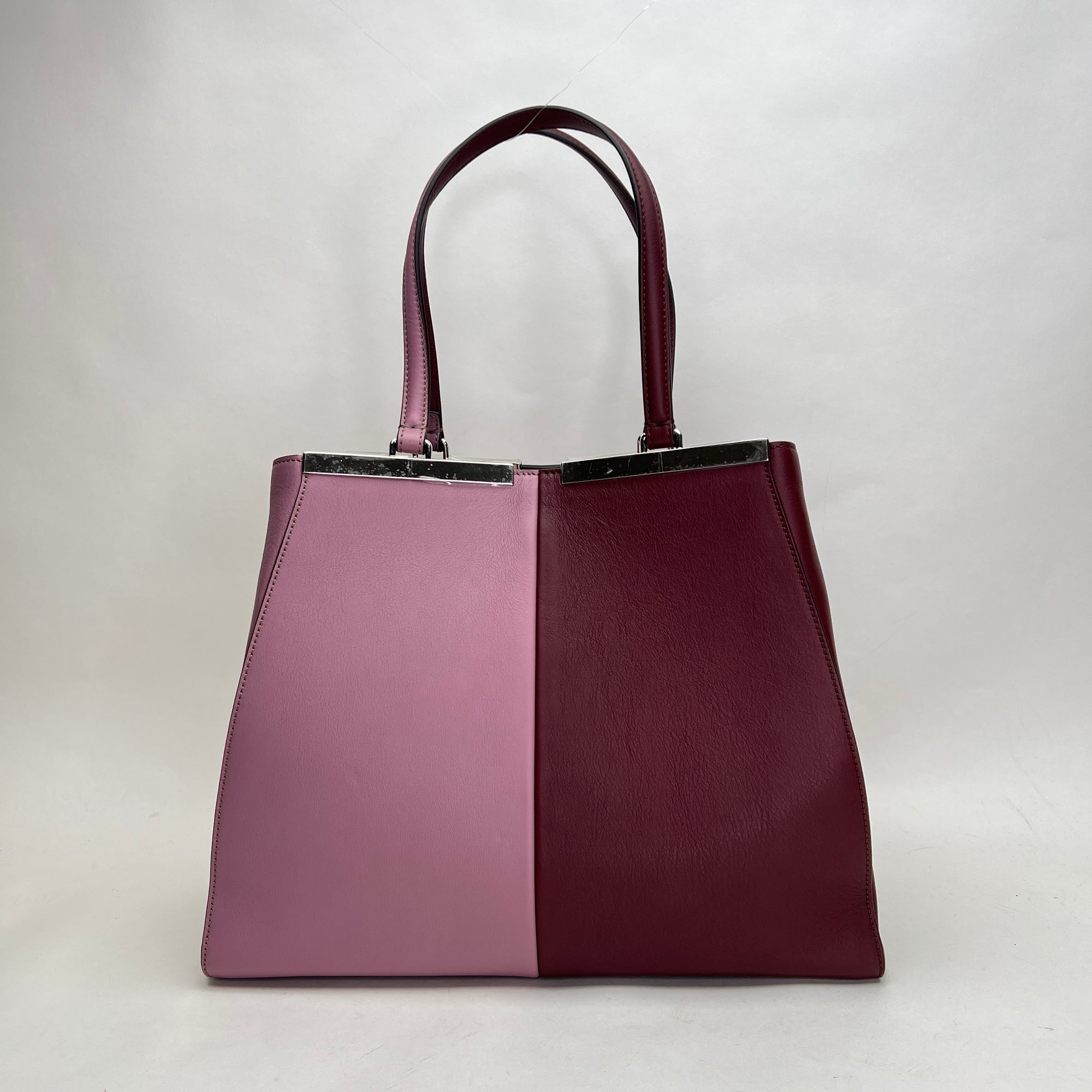 2Jours Medium Purple Top Handle Bag in Calfskin, Silver hardware