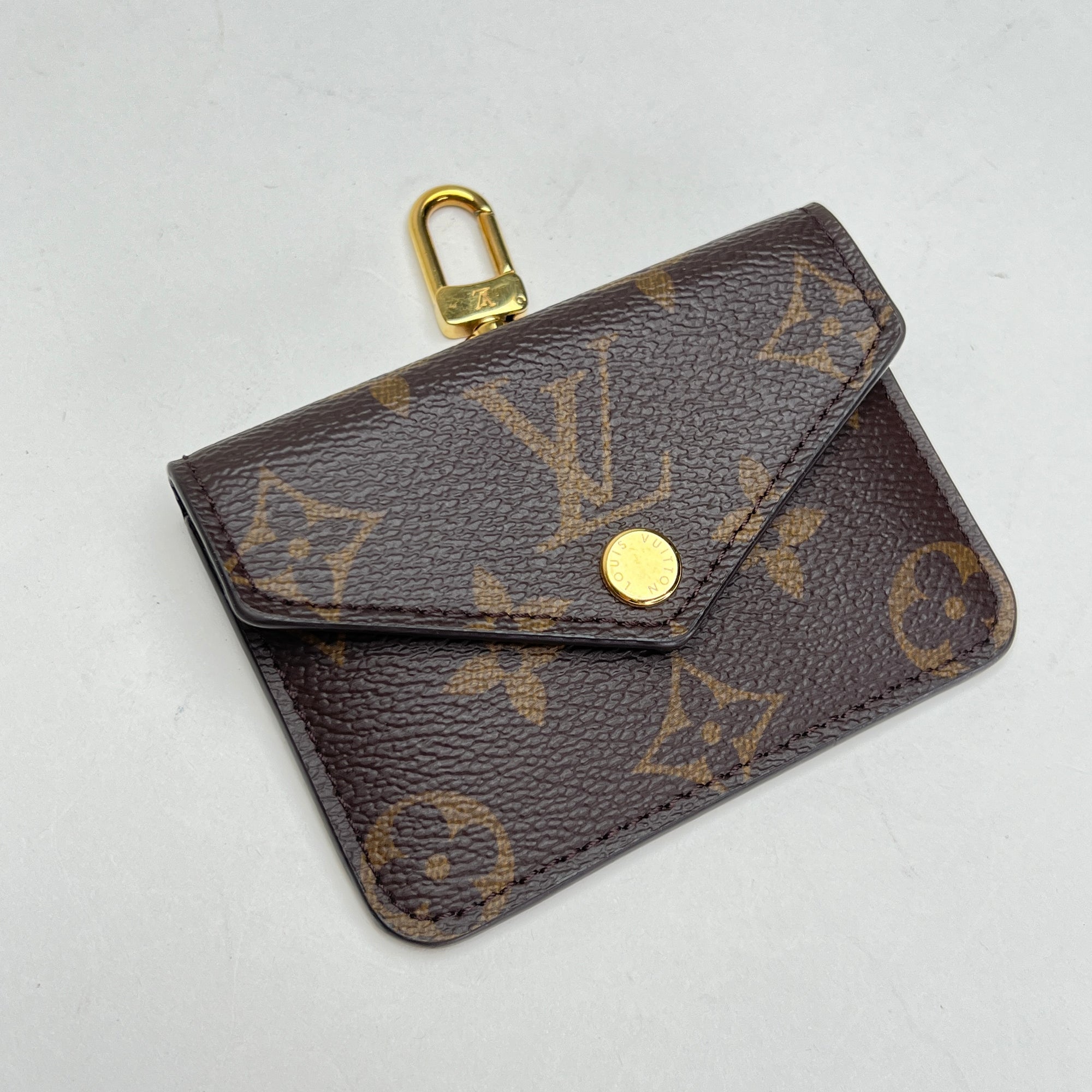 Felicie Strap and Go Brown Wallet on Chain in Monogram Coated Canvas, Gold hardware