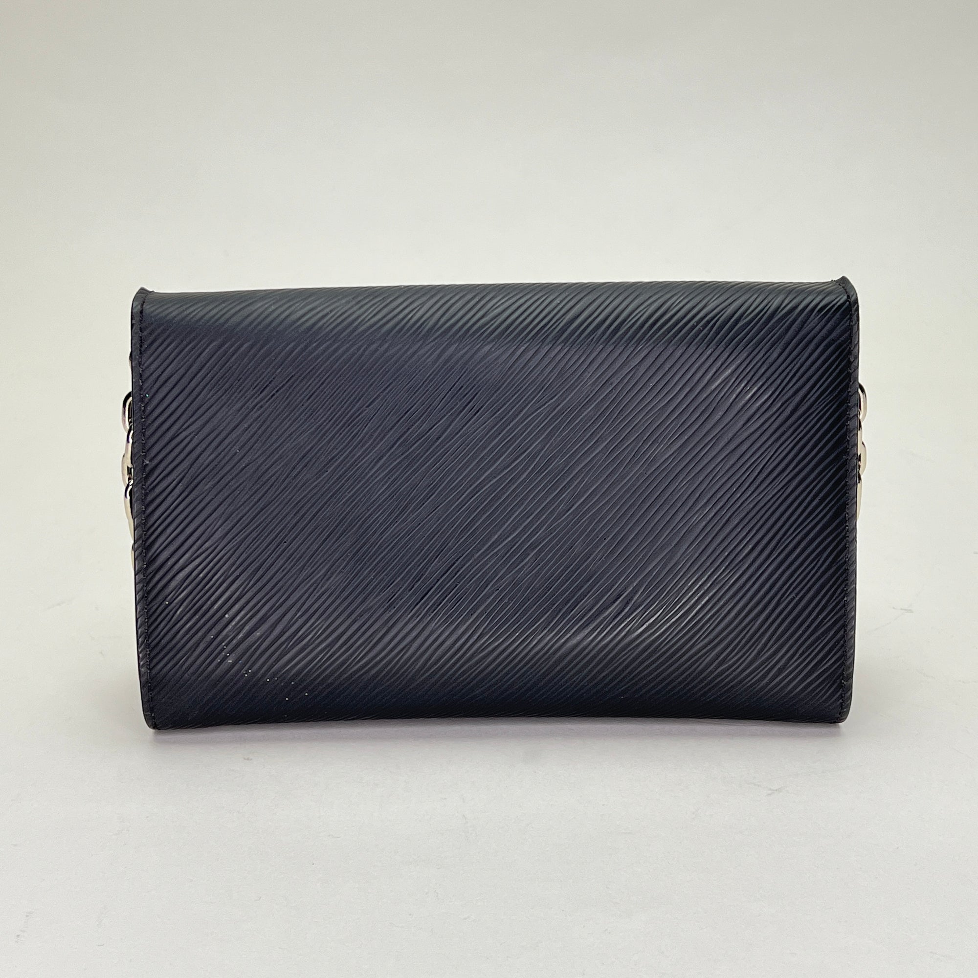 Twist Black Wallet on Chain in Epi Leather, Silver hardware