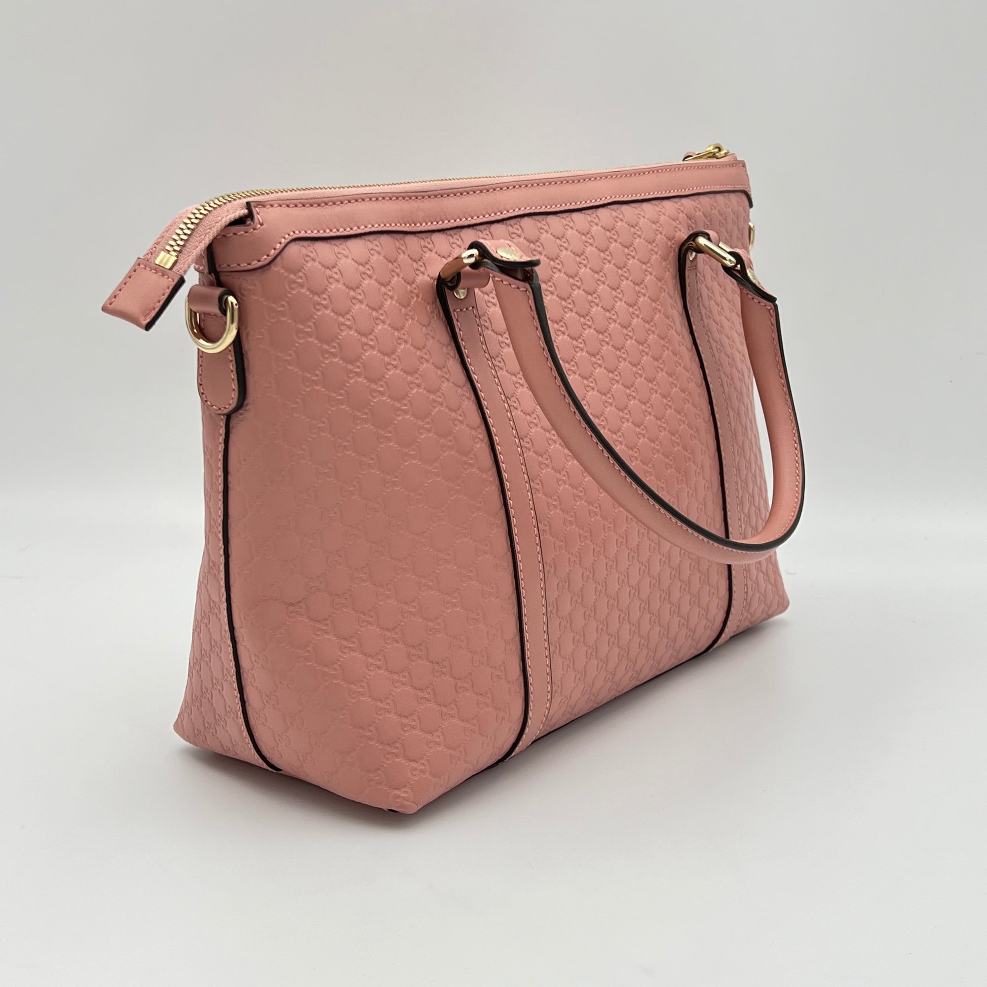 Guccissima Top Handle Bag Pink Top Handle Bag in Calfskin, Gold hardware